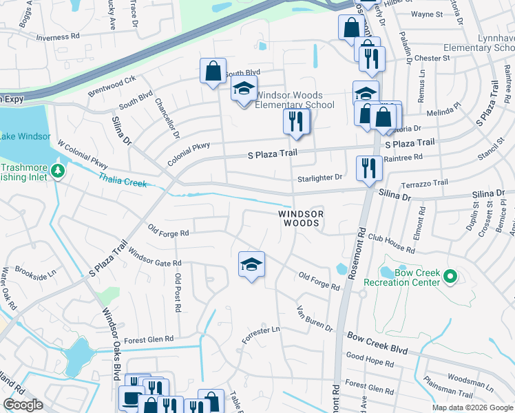 map of restaurants, bars, coffee shops, grocery stores, and more near 3753 Kings Point Road in Virginia Beach