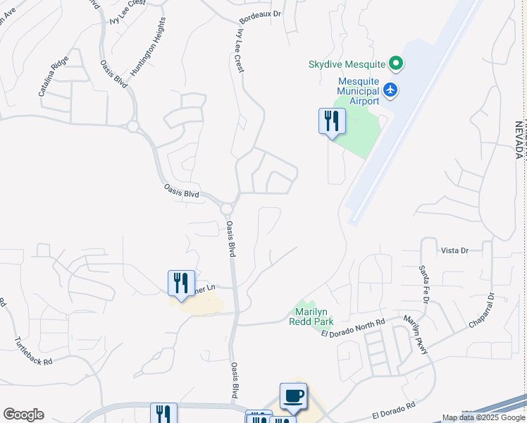 map of restaurants, bars, coffee shops, grocery stores, and more near 1076 Carrara Court in Mesquite