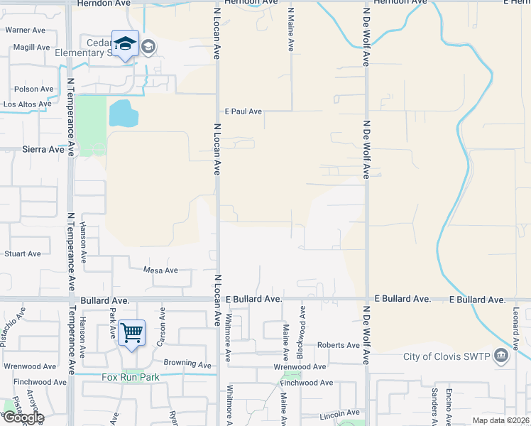 map of restaurants, bars, coffee shops, grocery stores, and more near 7621 East Escalon Avenue in Clovis