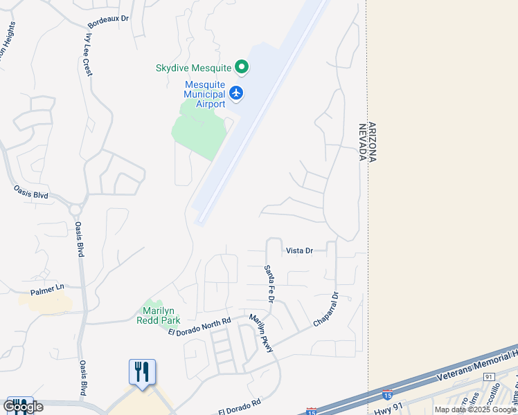 map of restaurants, bars, coffee shops, grocery stores, and more near 1075 Lake View Drive in Mesquite