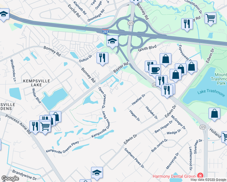 map of restaurants, bars, coffee shops, grocery stores, and more near 4713 Red Duck Court in Virginia Beach