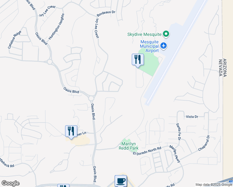 map of restaurants, bars, coffee shops, grocery stores, and more near 1123 Pebble Creek Bluff in Mesquite