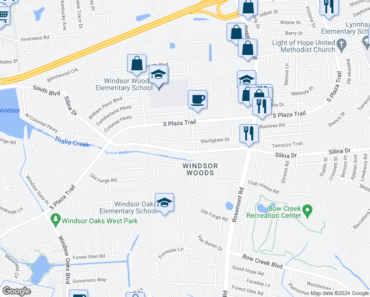 map of restaurants, bars, coffee shops, grocery stores, and more near 3736 Silina Drive in Virginia Beach