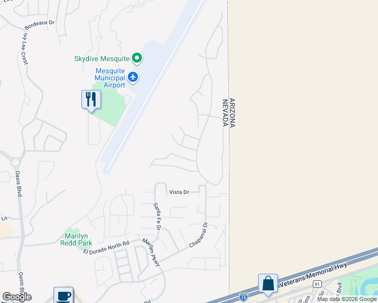map of restaurants, bars, coffee shops, grocery stores, and more near 780 Paloma Circle in Mesquite