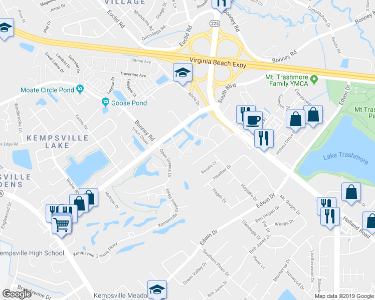 map of restaurants, bars, coffee shops, grocery stores, and more near 408 Surf Scoter Court in Virginia Beach