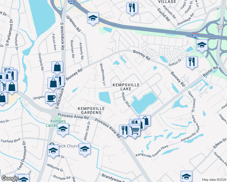 map of restaurants, bars, coffee shops, grocery stores, and more near 4812 Ashbury Lane in Virginia Beach