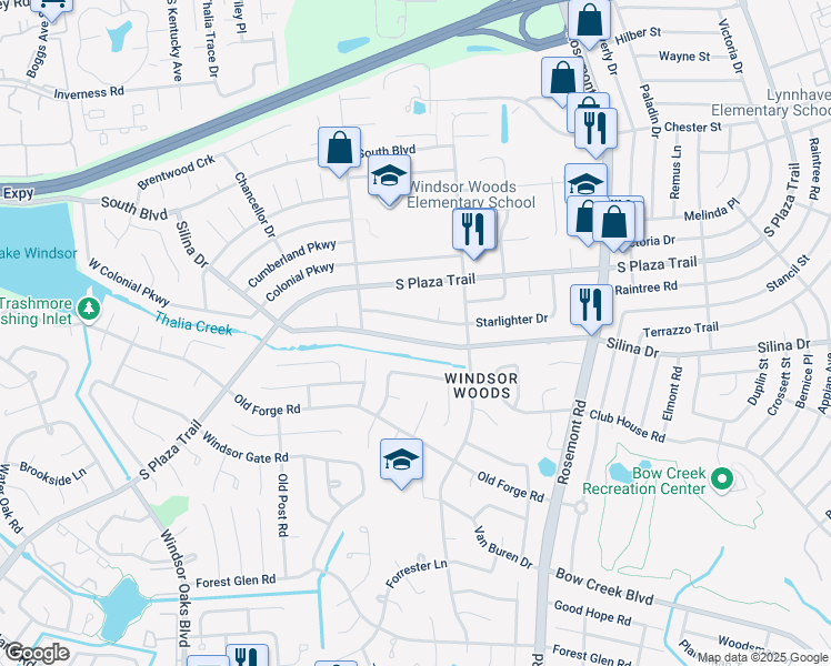 map of restaurants, bars, coffee shops, grocery stores, and more near 3756 Silina Drive in Virginia Beach