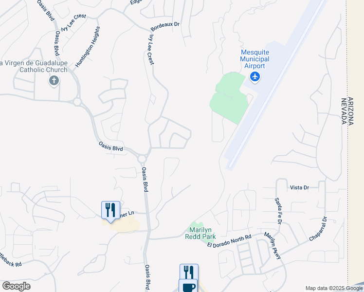 map of restaurants, bars, coffee shops, grocery stores, and more near 1123 Pebble Creek Bluff in Mesquite