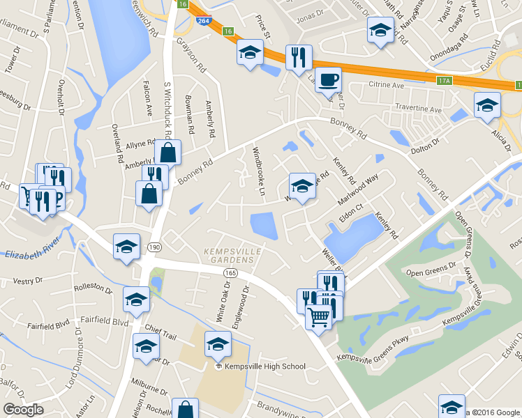 map of restaurants, bars, coffee shops, grocery stores, and more near 4845 Woods Edge Road in Virginia Beach
