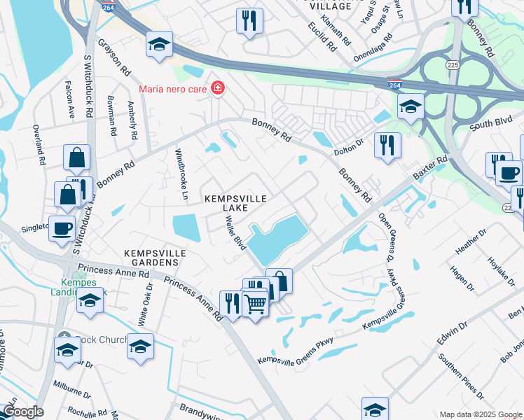map of restaurants, bars, coffee shops, grocery stores, and more near 4753 Marlwood Way in Virginia Beach