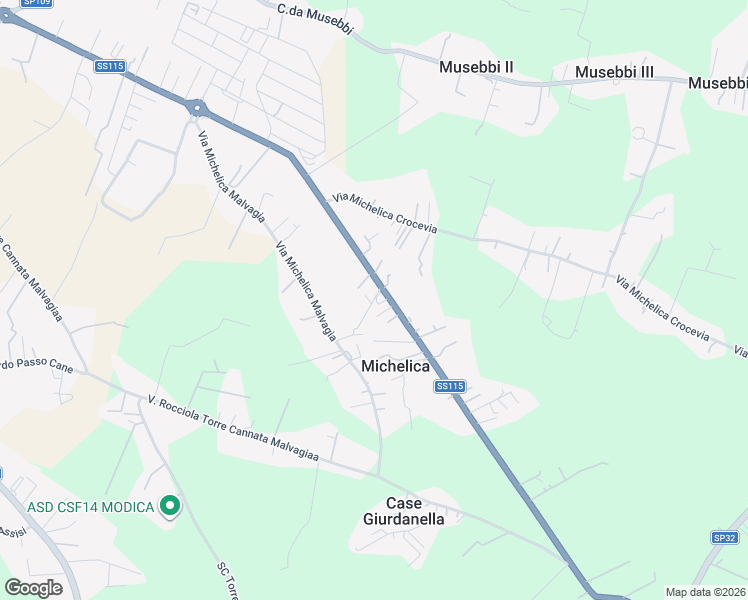 map of restaurants, bars, coffee shops, grocery stores, and more near 1103 Via Modica Ispica in Michelica