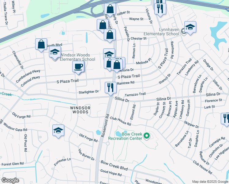 map of restaurants, bars, coffee shops, grocery stores, and more near 328 South Rosemont Road in Virginia Beach