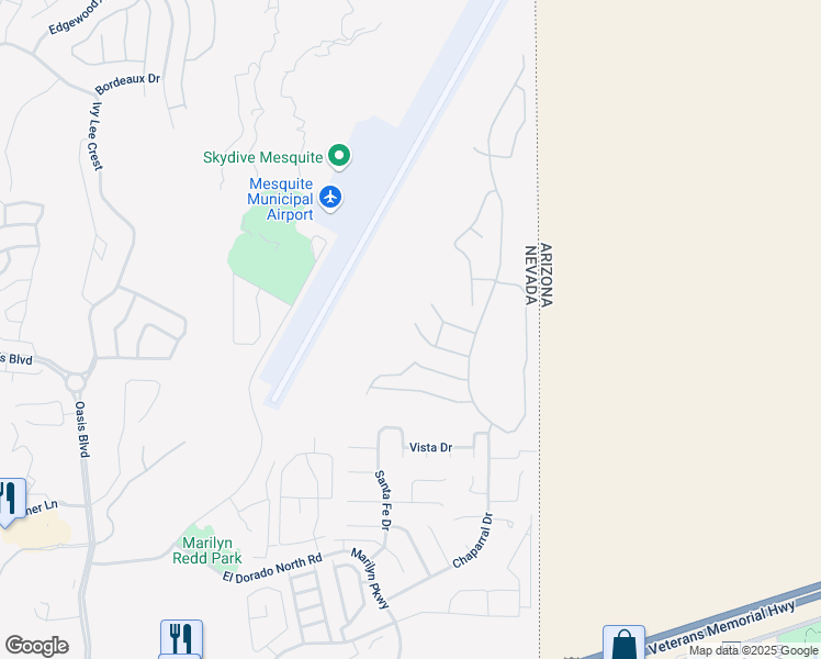 map of restaurants, bars, coffee shops, grocery stores, and more near 654 Paloma Circle in Mesquite