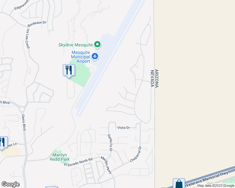 map of restaurants, bars, coffee shops, grocery stores, and more near 654 Paloma Circle in Mesquite