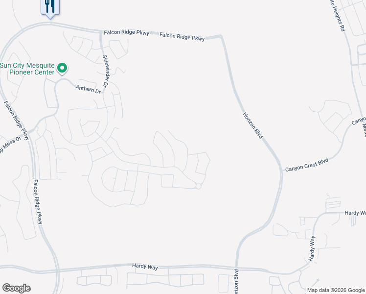 map of restaurants, bars, coffee shops, grocery stores, and more near 1155 Dreamcatcher Bluff in Mesquite