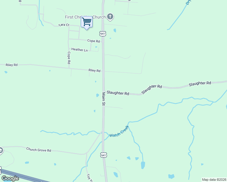 map of restaurants, bars, coffee shops, grocery stores, and more near 2675 Main Street in Benton