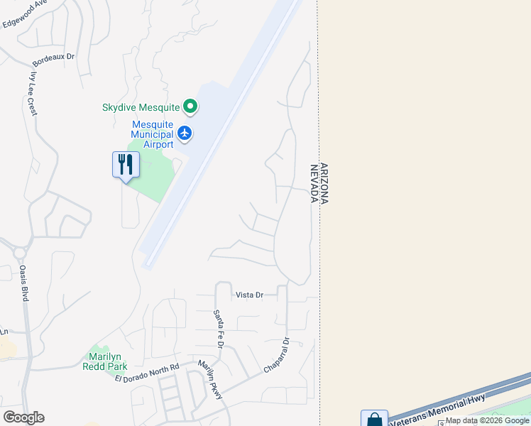 map of restaurants, bars, coffee shops, grocery stores, and more near 765 Arguello Circle in Mesquite