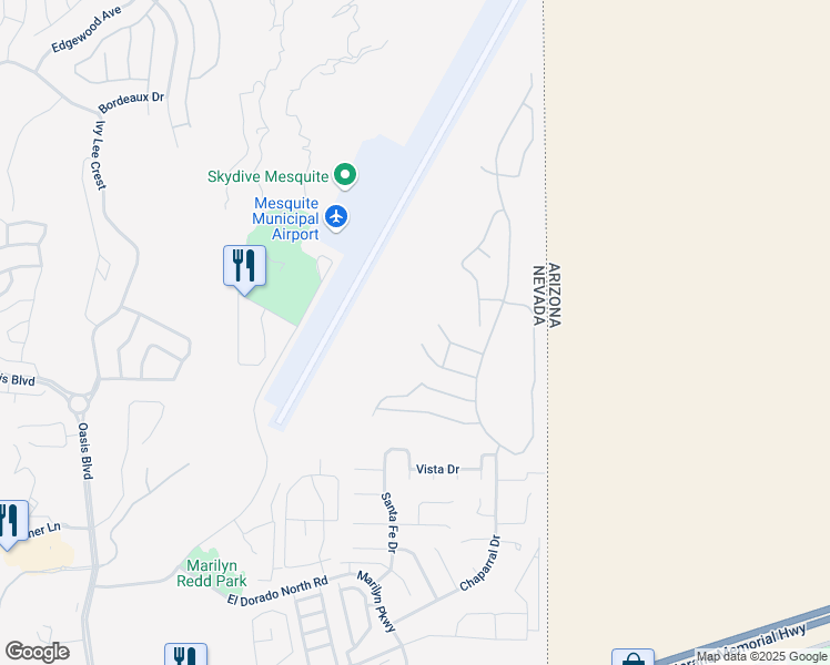 map of restaurants, bars, coffee shops, grocery stores, and more near 653 Paloma Circle in Mesquite
