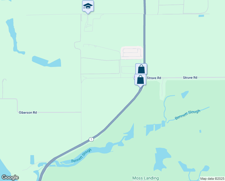 map of restaurants, bars, coffee shops, grocery stores, and more near 1900 California 1 in Moss Landing
