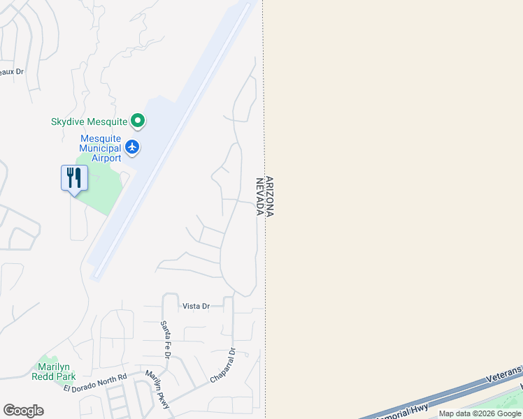 map of restaurants, bars, coffee shops, grocery stores, and more near 1187 Mohave Drive in Mesquite