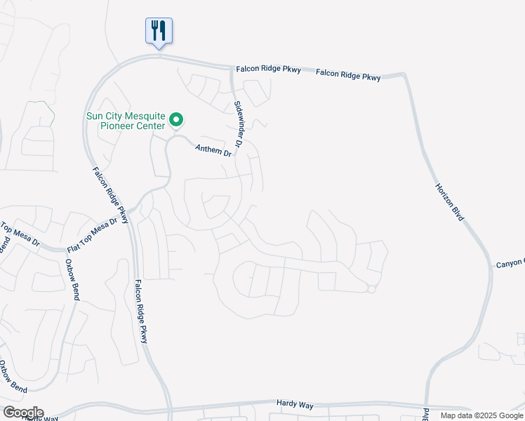 map of restaurants, bars, coffee shops, grocery stores, and more near 1091 Horseshoe Court in Mesquite