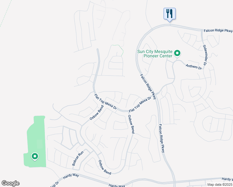 map of restaurants, bars, coffee shops, grocery stores, and more near 1384 Wheelwright Court in Mesquite