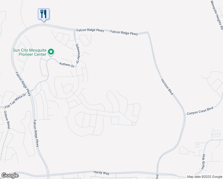 map of restaurants, bars, coffee shops, grocery stores, and more near 1202 Calico Ridge in Mesquite