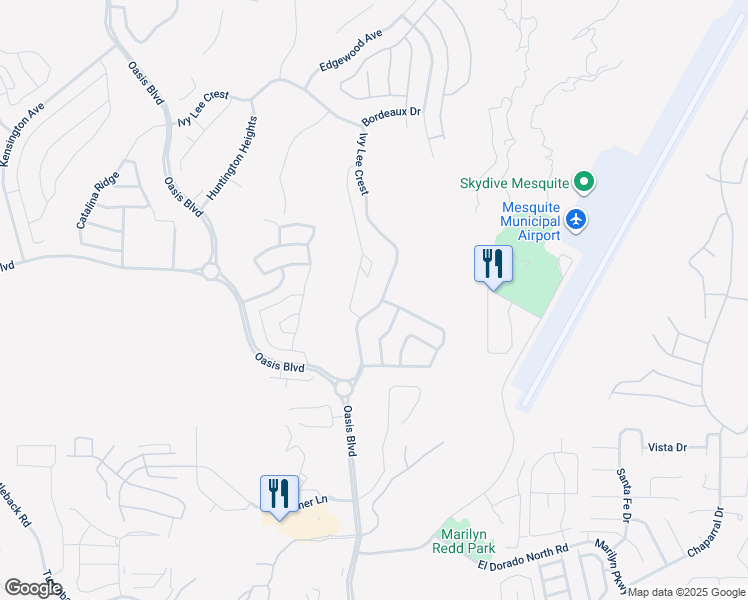 map of restaurants, bars, coffee shops, grocery stores, and more near 1213 Ivy Lee Crest in Mesquite