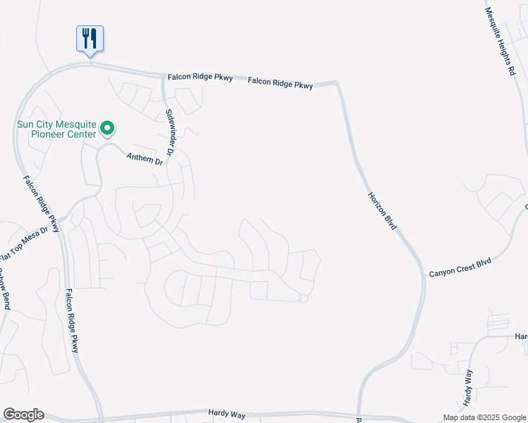 map of restaurants, bars, coffee shops, grocery stores, and more near 1214 Dreamcatcher Bluff in Mesquite