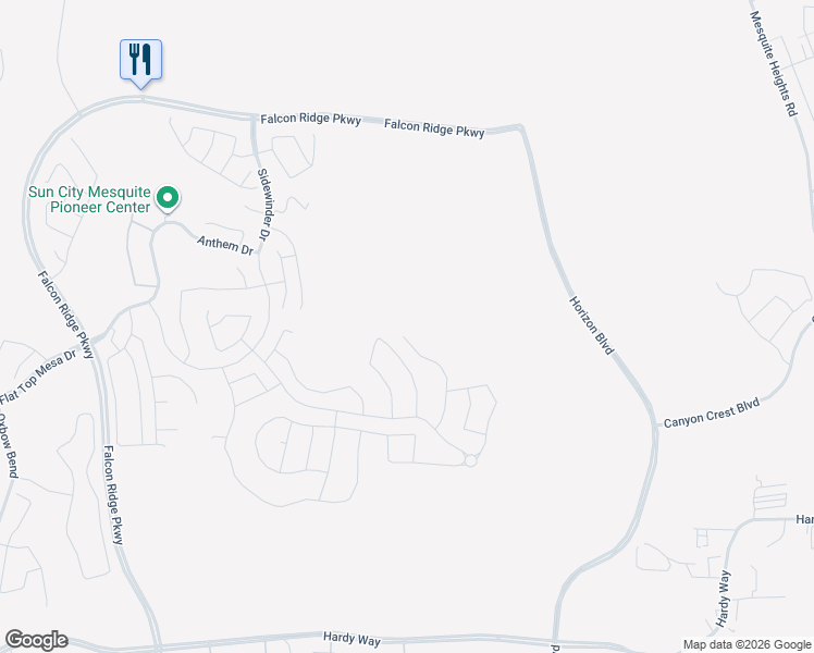 map of restaurants, bars, coffee shops, grocery stores, and more near 1214 Dreamcatcher Bluff in Mesquite