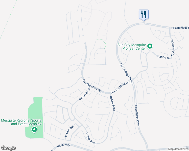 map of restaurants, bars, coffee shops, grocery stores, and more near 1407 Wheelwright Court in Mesquite