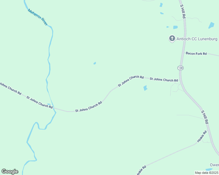 map of restaurants, bars, coffee shops, grocery stores, and more near 594 Saint Johns Church Road in Kenbridge