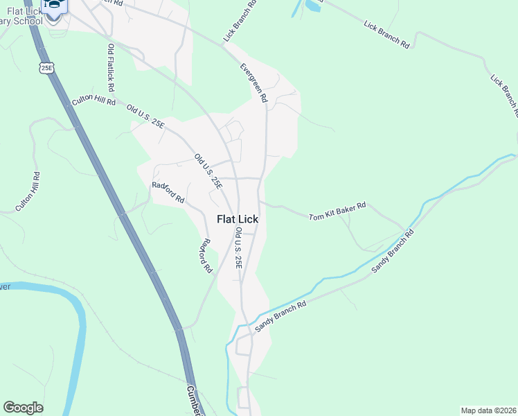 map of restaurants, bars, coffee shops, grocery stores, and more near 1135 State Highway 3085 in Flat Lick