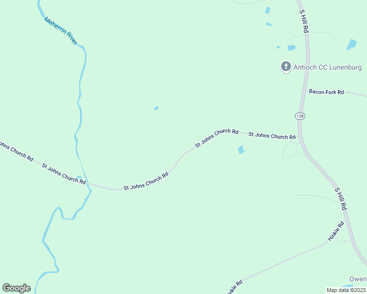 map of restaurants, bars, coffee shops, grocery stores, and more near 594 Saint Johns Church Road in Kenbridge