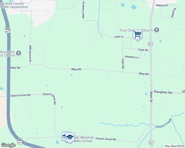 map of restaurants, bars, coffee shops, grocery stores, and more near 667-935 Riley Road in Benton