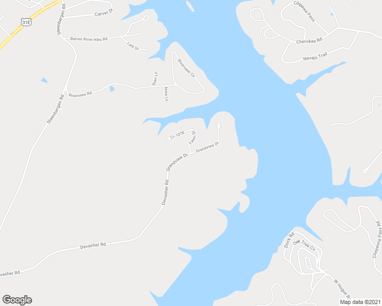 map of restaurants, bars, coffee shops, grocery stores, and more near Grandview Drive in Scottsville