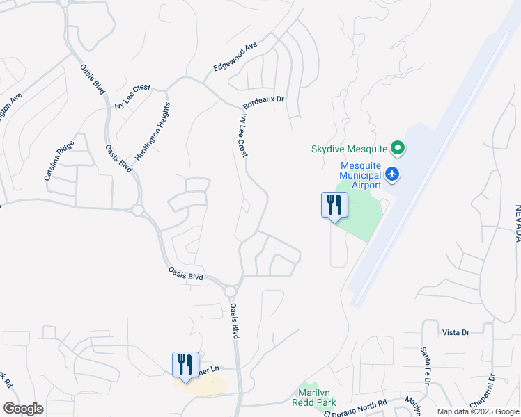 map of restaurants, bars, coffee shops, grocery stores, and more near 1243 Ivy Lee Crest in Mesquite