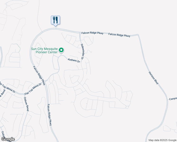 map of restaurants, bars, coffee shops, grocery stores, and more near 1244 Hidden Crest Court in Mesquite