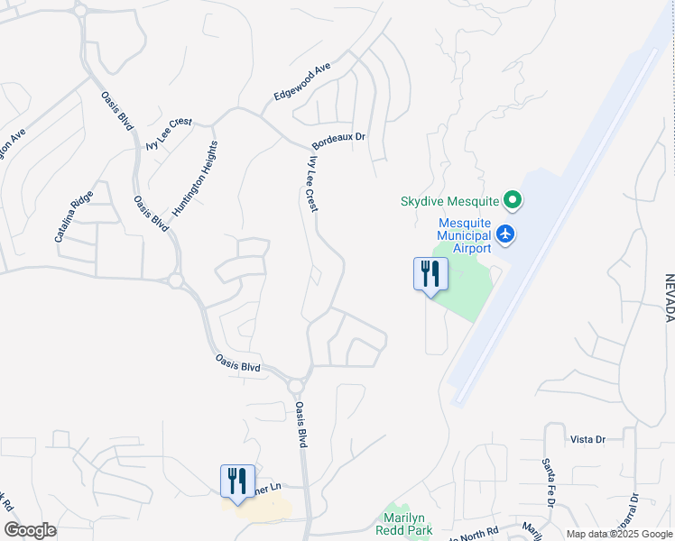 map of restaurants, bars, coffee shops, grocery stores, and more near 1255 Ivy Lee Crest in Mesquite