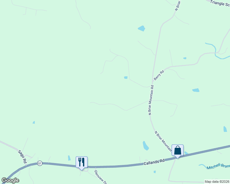 map of restaurants, bars, coffee shops, grocery stores, and more near 763 North Briar Mountain Road in Callands