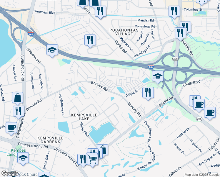 map of restaurants, bars, coffee shops, grocery stores, and more near 4912 Limestone Avenue in Virginia Beach