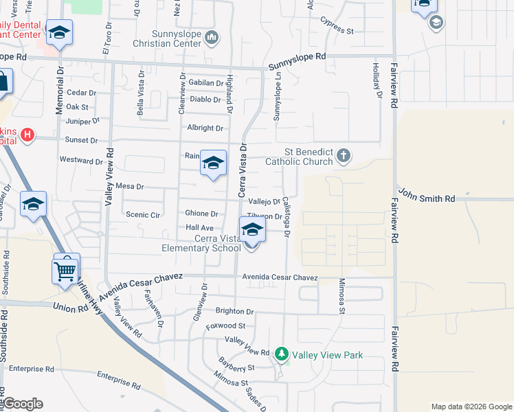 map of restaurants, bars, coffee shops, grocery stores, and more near 1625 Tiburon Drive in Hollister