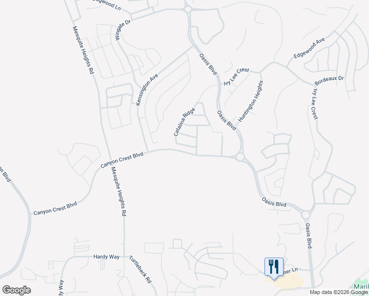 map of restaurants, bars, coffee shops, grocery stores, and more near 480 Paradise Valley Heights in Mesquite