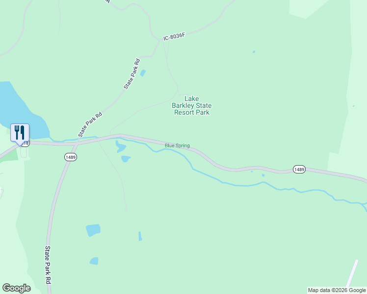 map of restaurants, bars, coffee shops, grocery stores, and more near Blue Spring Road in Cadiz