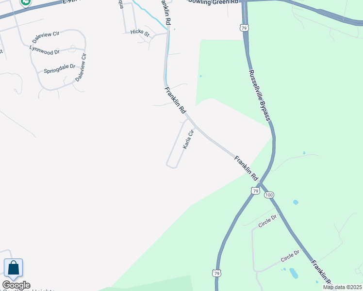 map of restaurants, bars, coffee shops, grocery stores, and more near 310 Karla Circle in Russellville