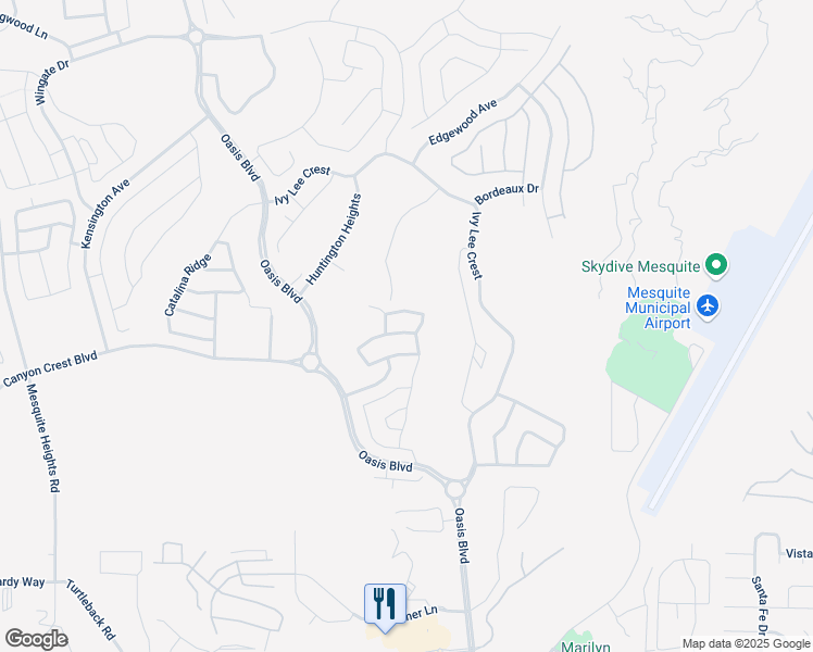 map of restaurants, bars, coffee shops, grocery stores, and more near 137 Billy Bones Bluff in Mesquite
