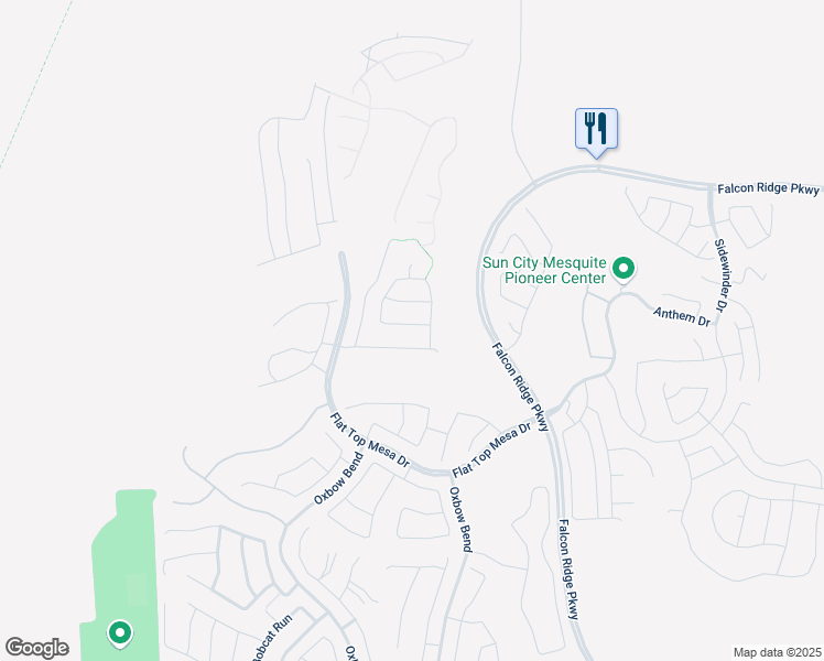 map of restaurants, bars, coffee shops, grocery stores, and more near 1368 White Water Way in Mesquite