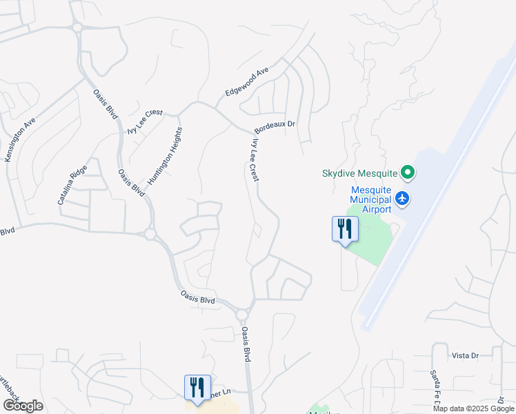 map of restaurants, bars, coffee shops, grocery stores, and more near 1284 Montrose Crest in Mesquite