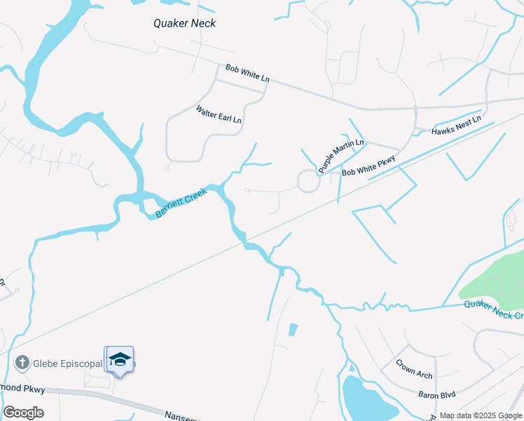 map of restaurants, bars, coffee shops, grocery stores, and more near 516 Peafowl Court in Suffolk