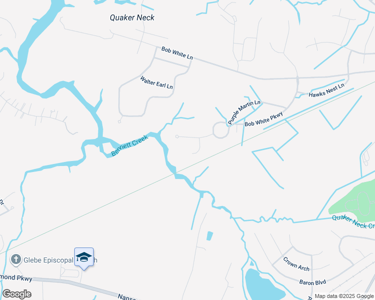 map of restaurants, bars, coffee shops, grocery stores, and more near 516 Peafowl Court in Suffolk